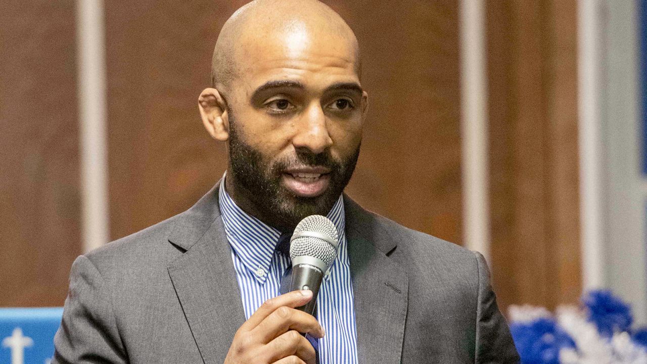 Harrison Floyd, executive director, Black Voices For Trump, at a roundtable discussion in Philadelphia (Credit Image: © Ricky Fitchett/ZUMA Wire)