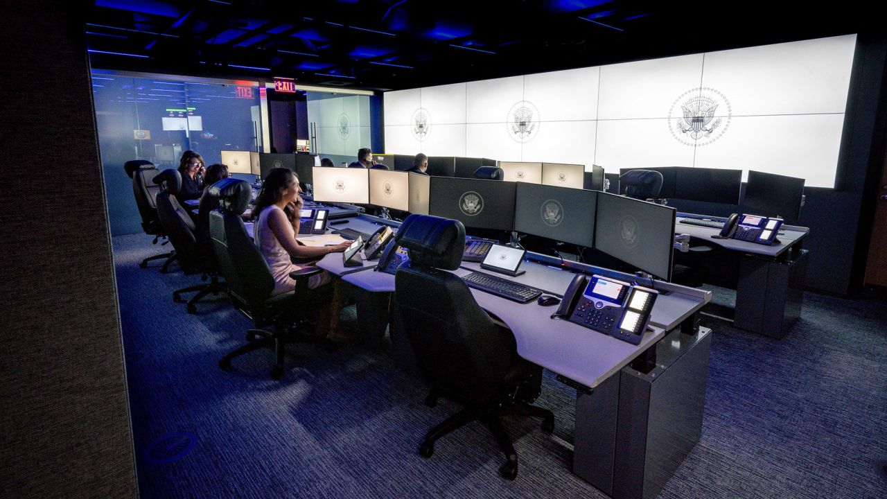 White House staff are seen seated in a part of the newly renovated White House Situation Room complex, in a White House handout photo taken in the West Wing of the White House in Washington, DC. Source: The White House