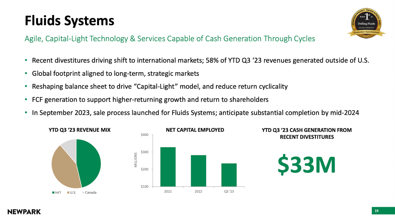 An overview for one of the segments of the company