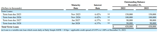 Term loan maturity profile